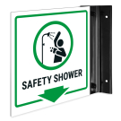 Safety Shower Projecting Sign, Double Sided, Safety Shower Projecting Sign, Double Sided,