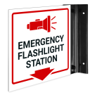 Emergency Flashlight Station Projecting Sign, Double Sided, Emergency Flashlight Station Projecting Sign, Double Sided,