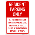 Resident Parking Only Sign, (SI-77107) Resident Parking Only Sign, (SI-77107)