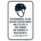 Skateboarders In Line Skaters Scooter Riders And Cyclists 15 And Younger Are Required To Wear A Helmet Sign, Skateboarders In Line Skaters Scooter Riders And Cyclists 15 And Younger Are Required To Wear A Helmet Sign,