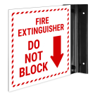 Fire Extinguisher Do Not Block Projecting Sign, Double Sided, Fire Extinguisher Do Not Block Projecting Sign, Double Sided,