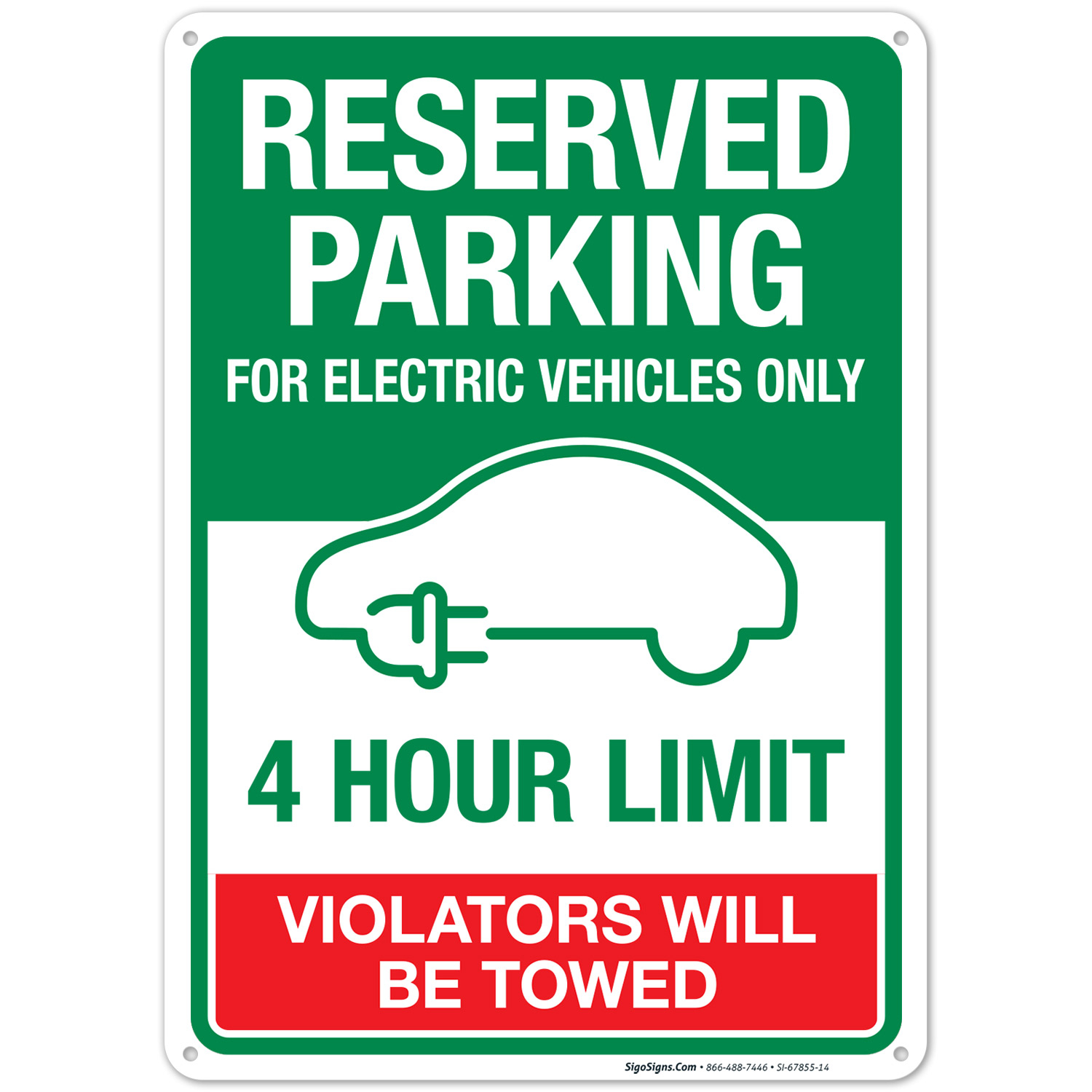 Brady Cartello Di Controllo Traffico - Parcheggio Riservato, Rimozione Forzata A Spese Del Proprietario, 45x30cm, Rosso Su Bianco, Plastica B-401