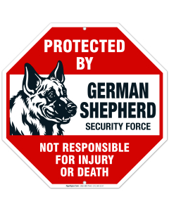 German Shepherd Sign, Beware German Shepherd Dog Warning Sign