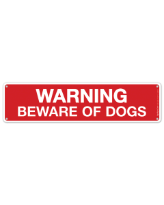 Warning Beware Of Dogs Sign, Rectangle Red Background Sign