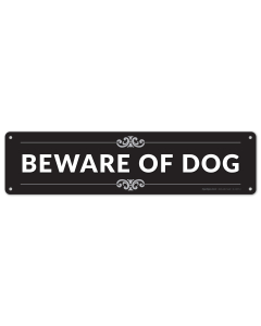 Beware Of Dog Black Sign