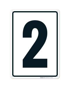 Parking Lot Number Sign With Number 2 (Two) Sign
