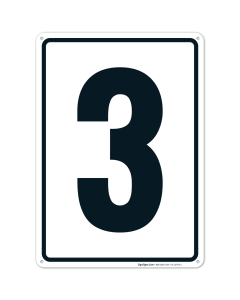 Parking Lot Number Sign With Number 3 (Three) Sign
