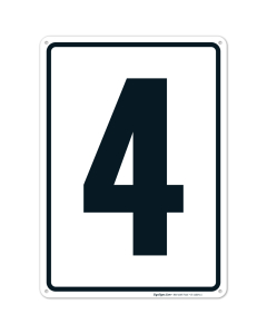 Parking Lot Number Sign With Number 4 (Fouth) Sign