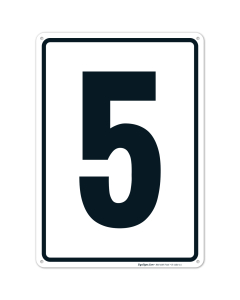 Parking Lot Number Sign With Number 5 (Five) Sign