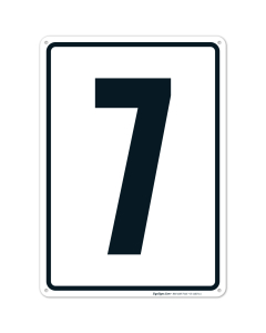 Parking Lot Number Sign With Number 7 (Seven) Sign