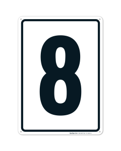 Parking Lot Number Sign With Number 8 (Eight) Sign