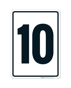 Parking Lot Number Sign With Number 10 (Ten) Sign