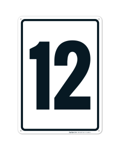 Parking Lot Number Sign With Number 12 (Twelve) Sign