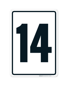 Parking Lot Number Sign With Number 14 (Fourteen) Sign