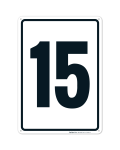 Parking Lot Number Sign With Number 15 (Fifteen) Sign