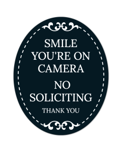 Smile You're On Camera No Soliciting Thank You Sign, (SI-1519)