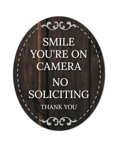 Smile You're On Camera No Soliciting Thank You Sign, (SI-1524)