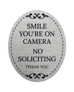 Smile You're On Camera No Soliciting Thank You Sign, (SI-1534)