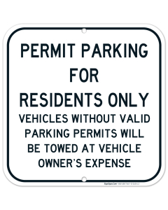 Permit Parking Sign, Residents Parking Only Sign