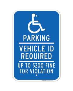 Minnesota Handicap Parking Sign, Vehicle ID Required Up to $200 Fine