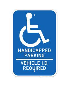 Minnesota Handicap Parking Sign, Handicapped Parking Vehicle Id Required