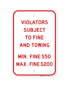 Pennsylvania Handicap Parking Sign, Subject To Fine And Towing