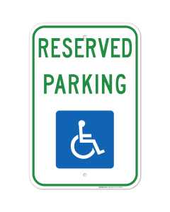 Texas Handicap Parking Sign, Reserved Parking With Handicapped Symbol Sign