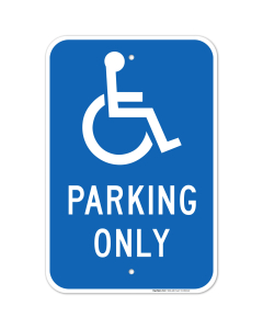 Iowa Handicap Parking Sign, Parking Only With Handicapped Graphic Sign