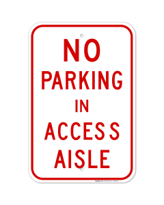 Maryland Handicap Parking Sign, No Parking In Access Aisle Sign