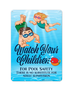 Pool Rules Decor Sign, Watch Your Children Pool Sign
