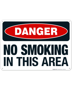 No Smoking In This Area Sign, OSHA Danger Sign