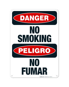 No Smoking Bilingual Sign, OSHA Danger Sign, (SI-3970)