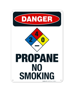 Propane No Smoking Sign, OSHA Danger Sign