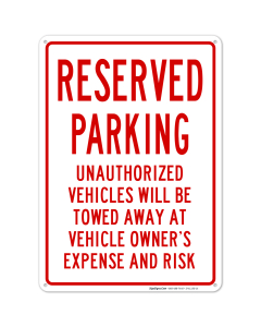 Reserved Parking Sign