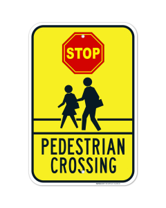 Stop Pedestrian Crossing Sign