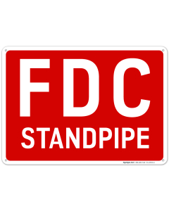 FDC Standpipe Sign, Red Background
