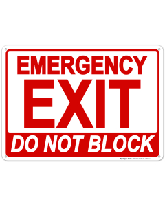 Emergency Exit, Do Not Block Sign