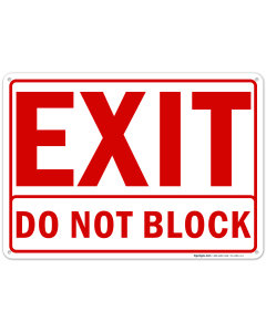 Exit Do Not Block Sign