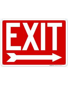 Exit With Right Arrow Red Background Sign