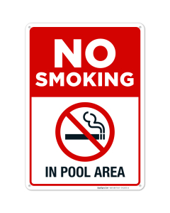 No Smoking in Pool Area Pool Sign