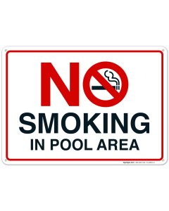 Pool Sign, No Smoking in Pool Area Sign