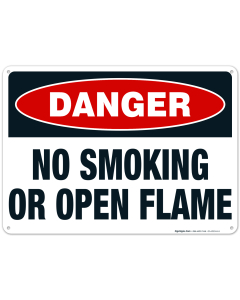 Danger Sign, No Smoking Or Open Flame Sign