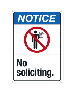 No Soliciting Sign, ANSI Notice Sign