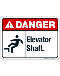 Elevator Shaft Sign, ANSI Danger Sign