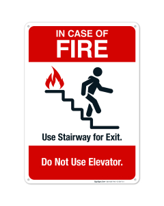 In Case Of Fire Do Not Use Elevator Sign, Fire Safety Sign