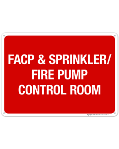 Facp And Sprinkler Fire Pump Control Room Sign, Fire Safety Sign