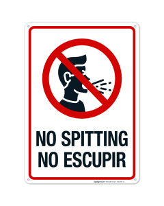 No Spitting Bilingual Sign