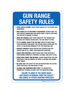 Gun Range Safety Rules Sign