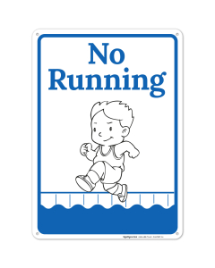 Pool Sign No Running With Drawing Sign