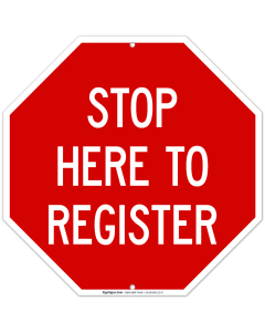 Stop Here To Register Sign